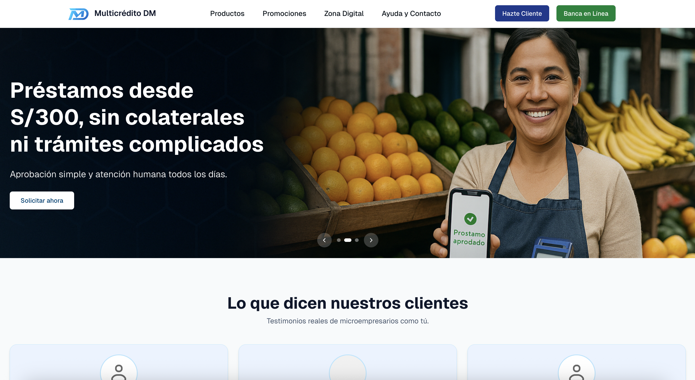 Multicredito Website image